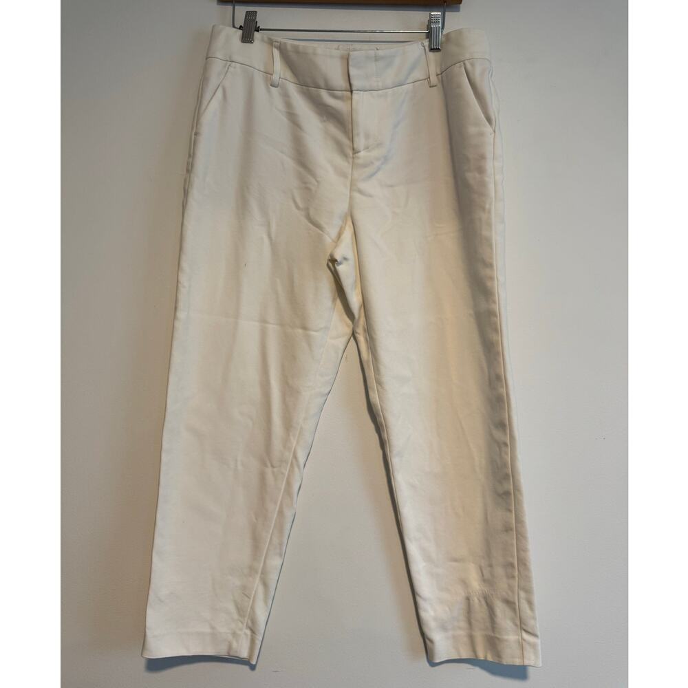 Alice + Olivia Employed White Ankle Trousers‎ Women’s Size 12 Stretchy Workwear